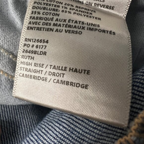 L'agence Jean Women 26x31* Ruth Straight Blue Faded Raw Hem Stretch Denim Tag 25 - Picture 9 of 16